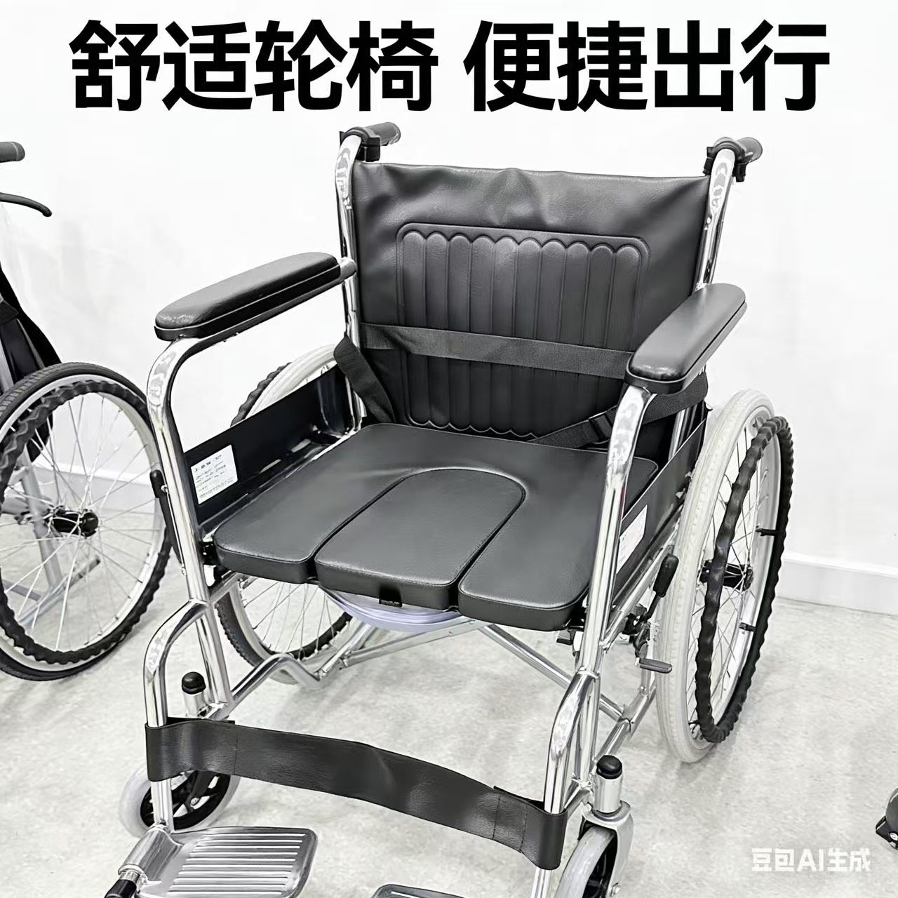 佛山轮椅 手动轮椅车 带便盆 最大载荷：100kg